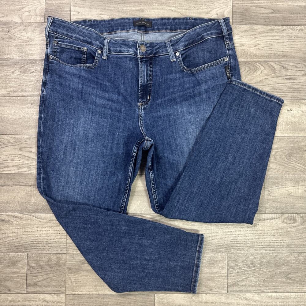Silver Jeans Suki Skinny Crop Jeans High Rise Dark Wash sz 18